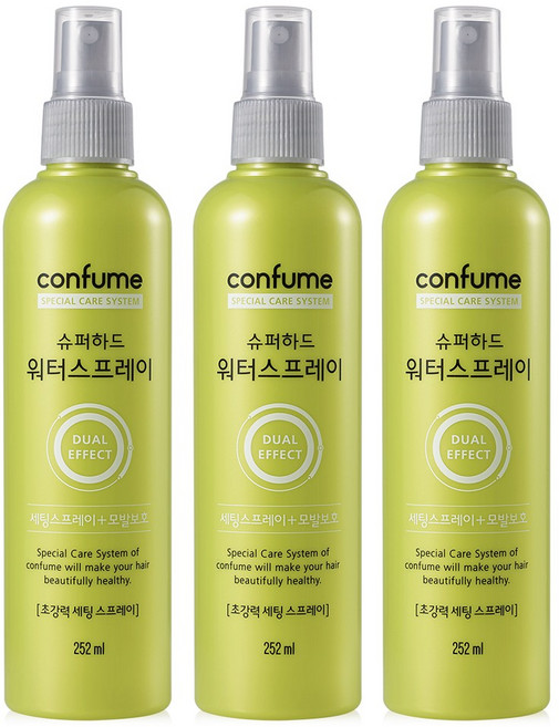 과일나라 컨퓸 슈퍼하드 워터 헤어스프레이, 252ml, 3개