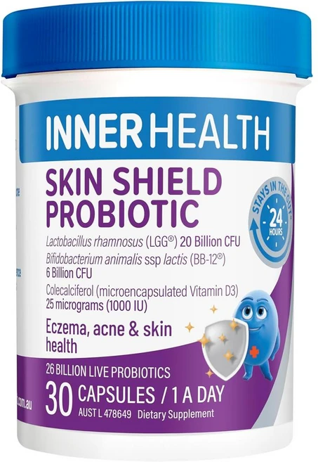 뉴질랜드 이너헬스 Inner Health Skin Shield 스킨쉴드 260억 생균 프로바이오틱스, 30정, 1개 - 쿠팡