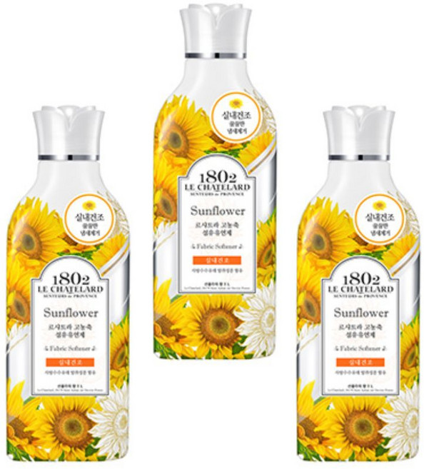 르샤트라 실내건조 섬유유연제 선플라워 1L 용기 3개 (당일발송/무제한공급/정품) 357376