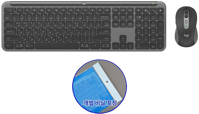 로지텍 SIGNATURE SLIM MK950 키보드 + 마우스 세트 / YR0099 + MR0091, MK950 + 키스킨, 블랙, 일반형