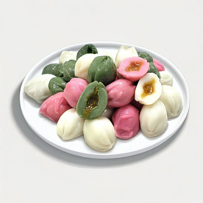 [찰진한상자] 삼색 꿀떡 삼색꿀떡 (2kg1봉) 식사대용떡 간식떡 답례떡 행사떡, 1박스, 2kg