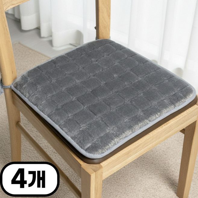 어노에즈 끈 달린 식탁 의자 방석 4P