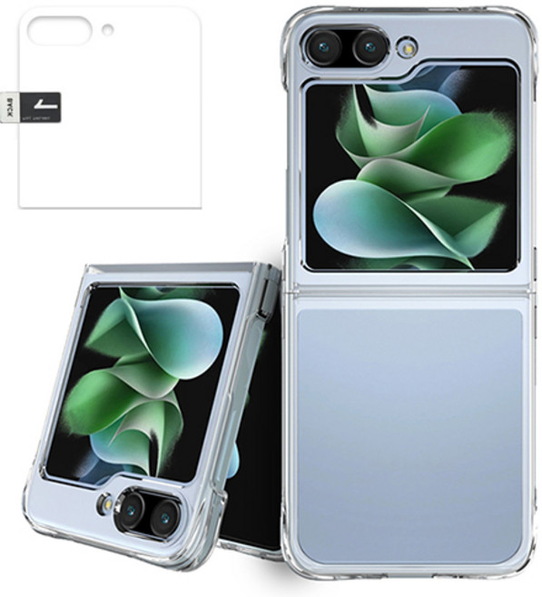 오엔이 클리어 라운드 젤하드 갤럭시 Z플립5 케이스 + 카메라디스플레이 보호필름 1매