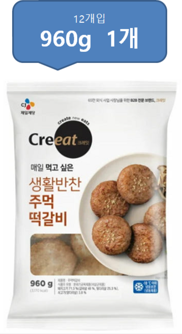CJ 쉐프솔루션 크레잇 생활반찬 주먹떡갈비 (960g), 1개, 960g
