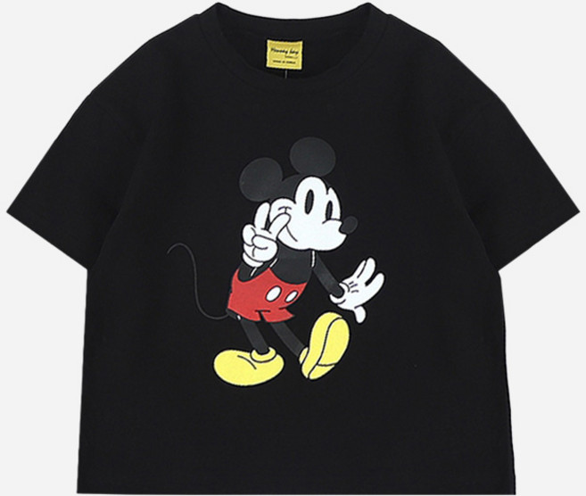 디즈니 남아 여아 브이 미키 반팔 티셔츠