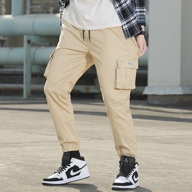 i Faith 日系工裝長褲 純棉束腳工作褲