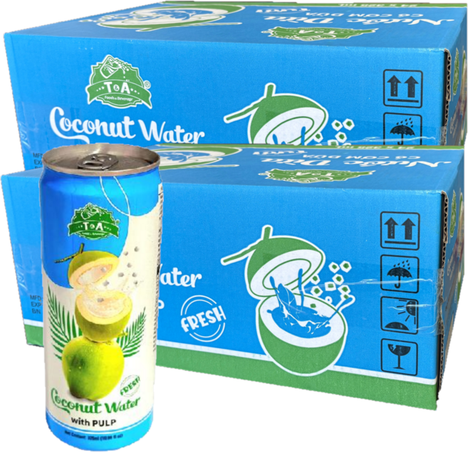 COCONUT WATER 베트남 코코넛 워터/코코넛 펄프 주스, 48개, 325ml