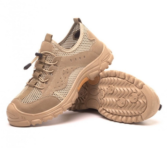 Ellow 묶을 필요없는 초경량 작업화 메쉬 통풍 퀵레이스 안전화