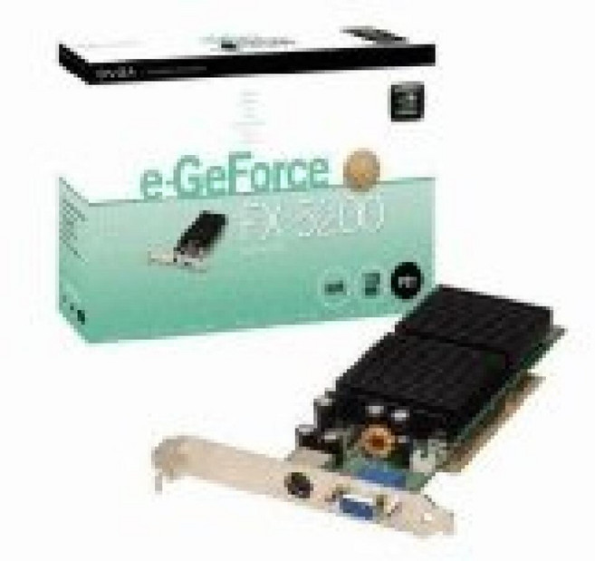 EVGA e-GeForce FX 5200 128MB DDR PCI 그래픽 카드 VGA-128-P1-N298-LX 포함