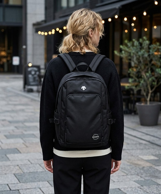데상트 descente 에센셜 백팩 (23L 슈즈백 구성) 블랙 SR123UBP18, BLK0_BLACK, F