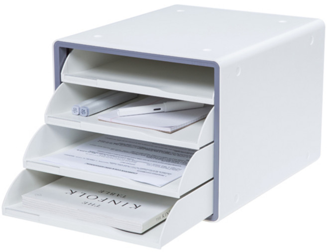 시스맥스 디럭스 오픈형 서류함, 그레이, 4단