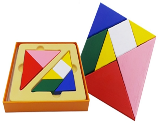 (창의와날개) 컬러칠교판 원목교구 칠교수업, 7피스, 1세트
