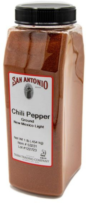 San Antonio Brand 샌안토니오 1파운드 그라운드 프리미엄 레드 뉴멕시코 마일드 라이트 칠레 페퍼 칠리 파우더, 1개