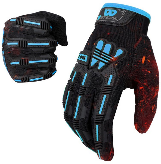 시그니처베이지 자전거 오토바이 겨울 방한 장갑 YPZ227, 1개, 블루