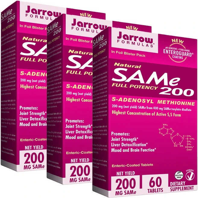 재로우 SAMe 200mg 타블렛, 60정, 3개 - 쿠팡