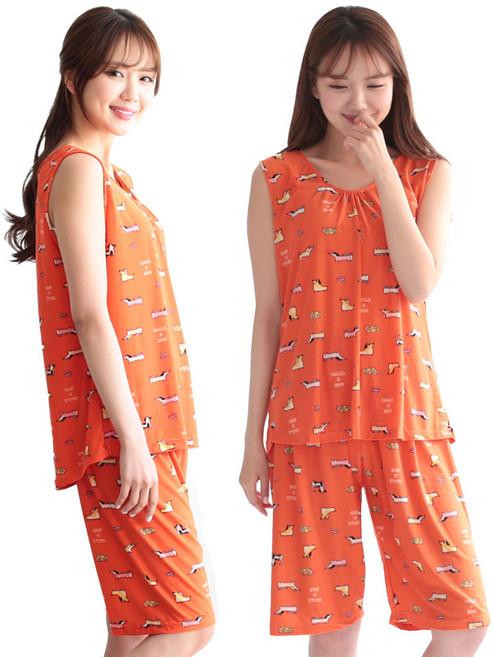 여성 홈웨어 잠옷 여름 나시 파자마 상하세트 실내복