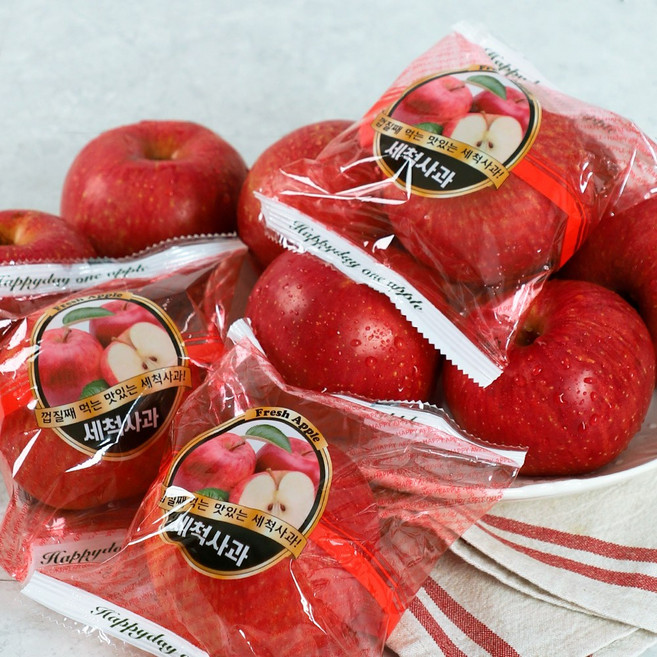 [오늘아침사과] 껍질째먹는 세척사과, 3kg 17과, 1박스