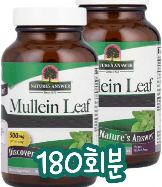 Nature's Answer 뮬레인 추출 500mg, 180회분, 1개 - 쿠팡