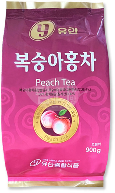 유안 복숭아홍차 분말 복숭아아이스티 음료수 자판기용, 900g, 1개입, 4개