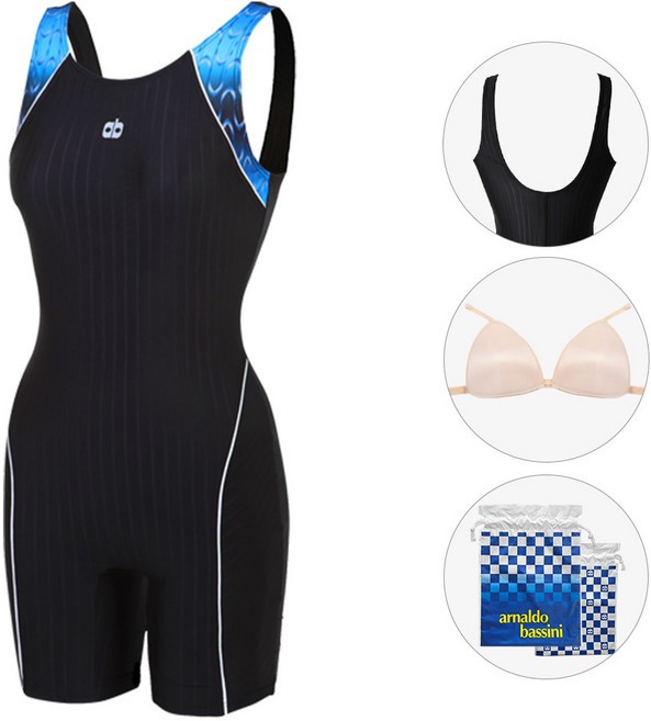 [아날도바시니 공식]여성 반신 3부 빅사이즈 아쿠아로빅 강습 국내생산 여자 실내수영복 ASWU1890