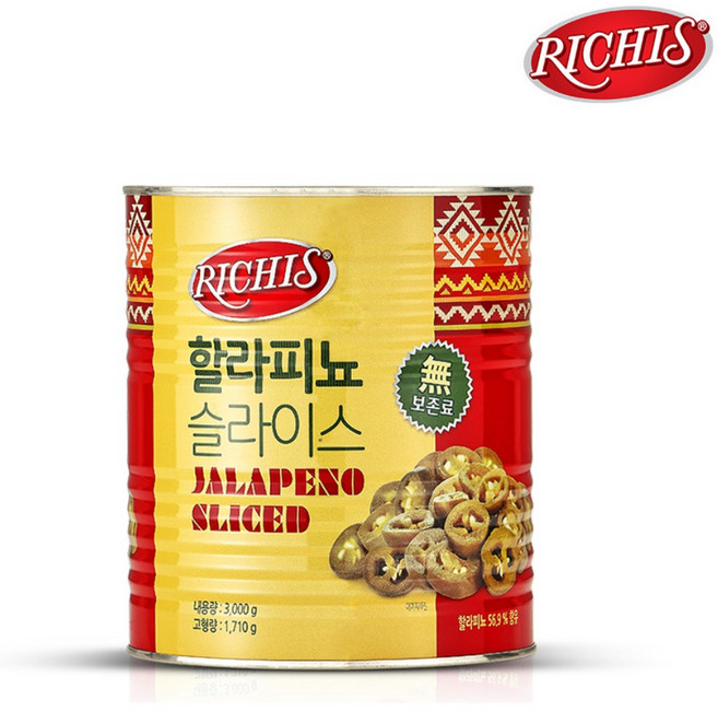 리치스 할라피뇨 슬라이스, 1개, 3kg