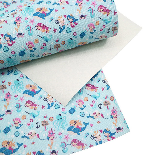 동물 팬더 기린 나태 인쇄 인조 가죽 시트 합성 원단 롤 DIY 귀걸이 머리 활 공예 프로젝트, 50x140cm, 1058873, 1개