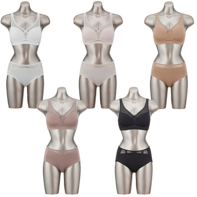 비비안 처친가슴 볼륩업 노와이어 여자 속옷 브라 팬티 세트 10종