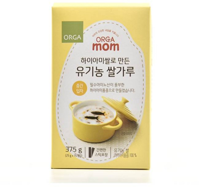 ORGA 올가 하이아미쌀로 만든 유기농 쌀가루 (중간입자) 25gx15EA, 1개