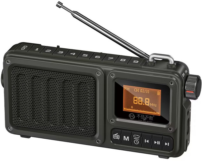 不見不散 BV820F 戶外隨身藍牙音響 FM調頻立體聲插卡U盤收音機播放器, 軍野綠 三個月保固 超過保固一樣有在維修