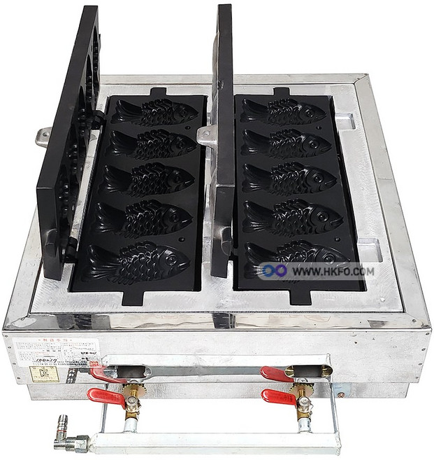 LPG용 가스식 가스 스테인레스 잉어빵 붕어빵틀 붕어빵기계 2구 10p (+ 반죽 앙금 무료증정!)