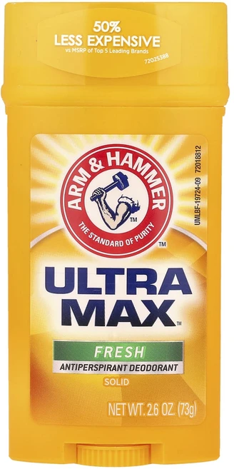 Arm & Hammer UltraMax™ 고형 땀 억제제 데오도런트 프레시 73g(2.6oz), ArmHammerUltraMax고형땀억제제데오도런트프레, 73g, 1개 - 쿠팡