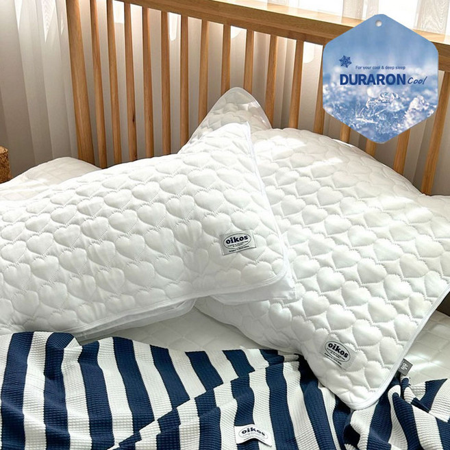 [오이코스] 듀라론 접촉냉감 밴딩 베개커버 - 국산 / 부드러운 촉감 / 오코텍스 인증
