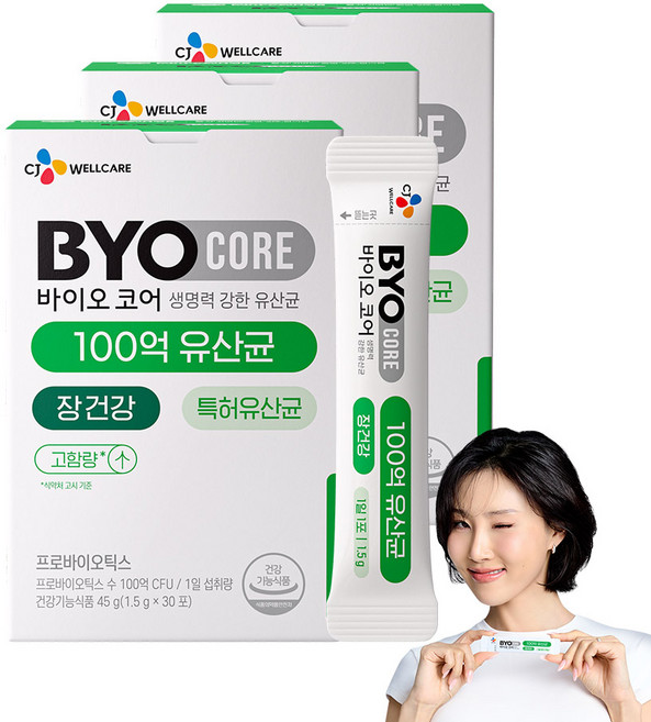 CJ바이오코어 건강한 생유산균 100억, 45g, 3박스