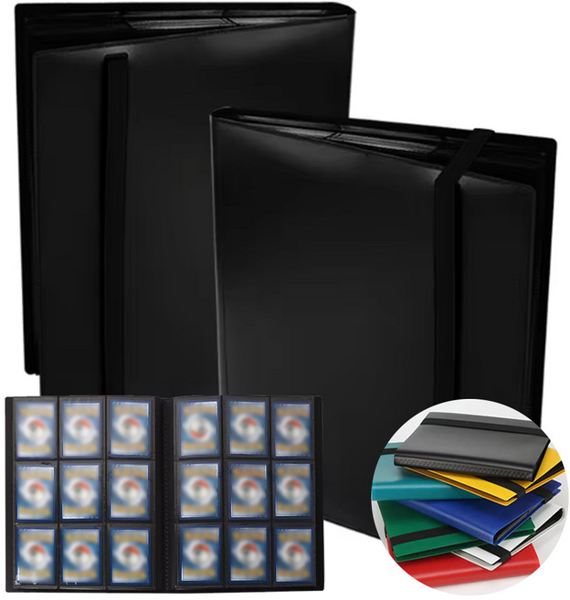 로제뉴 9포켓 고급 카드 앨범 스포츠 유희왕 포켓몬 포카 포토 아이돌 파니니 축구 K리그 360장 양면수납 홀더 보관함 케이스, 블랙