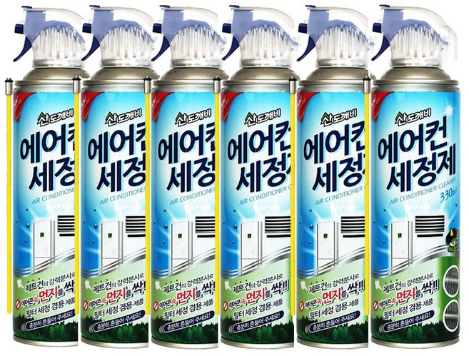 산도깨비 에어컨세정제 에어컨세척제 최신제조 무배, 330ml, 6개