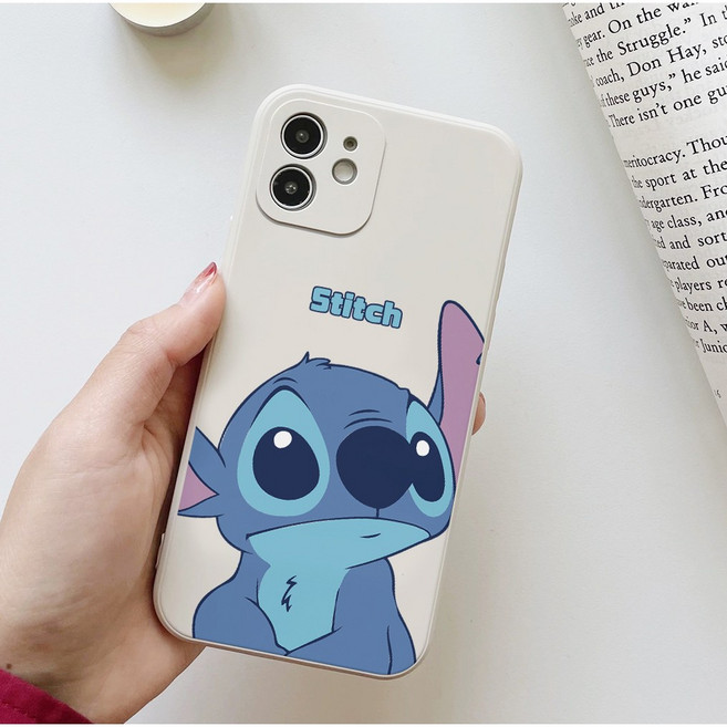 귀여운 큰머리 스티치 캐릭터 풀커버 투명젤리 소프트 아이폰 갤럭시 폰케이스