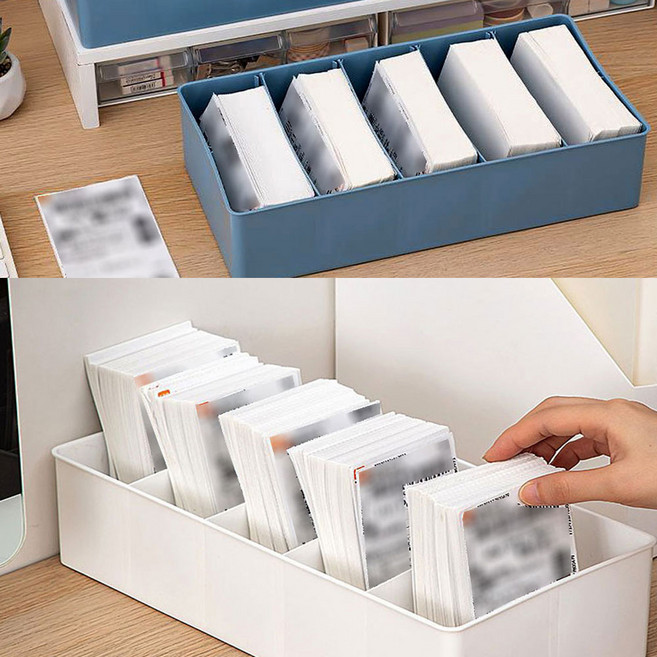 5칸 택배송장 분류케이스 택배 송장 운송장 분류 보관통 2개, 1세트, 화이트+블루