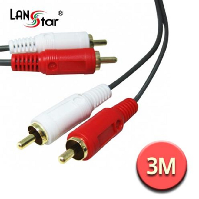 JG사운드 (정품) 최고급형 음질 2RCA-MM 2RCA 케이블 2RCA 케이블 3m, 1개