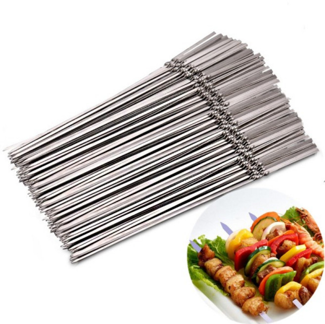 10/20Pcs 스테인레스 스틸 바베큐 꼬치 재사용 케밥 철 야외 캠핑 피크닉 도구 요리, 04 A05
