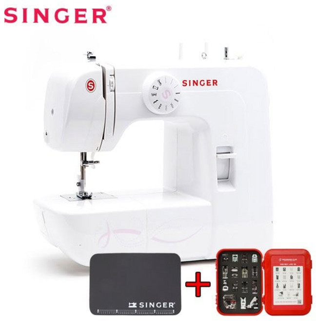 재봉틀 미싱 핸드1306 미니미싱 오버룩/노루발15종 + 매트 포함 싱거, 1