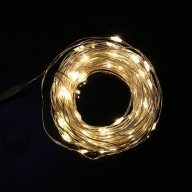 USB 100구 LED 드럼 와이어 전구(10M) 웜색 트리전구, 1개