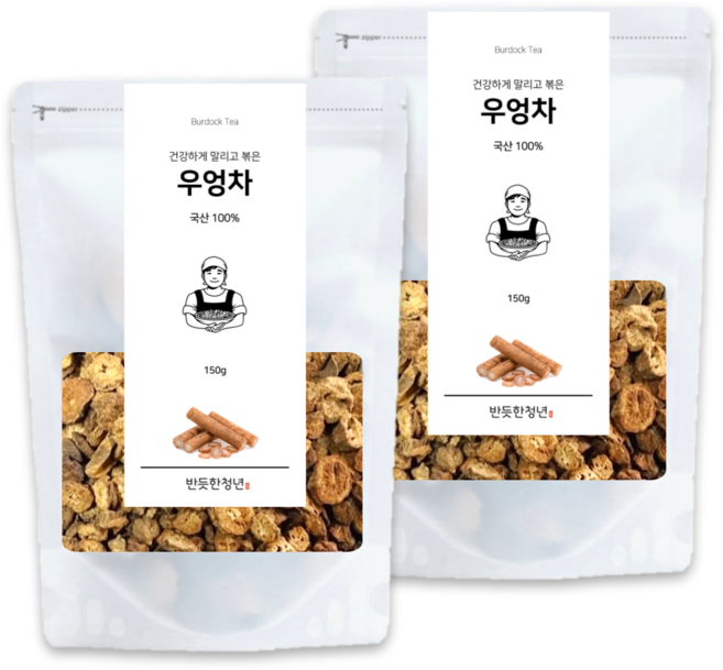 반듯한청년 국산 볶은 우엉차 세척 햇 말린 것, 2개, 1개입, 150g