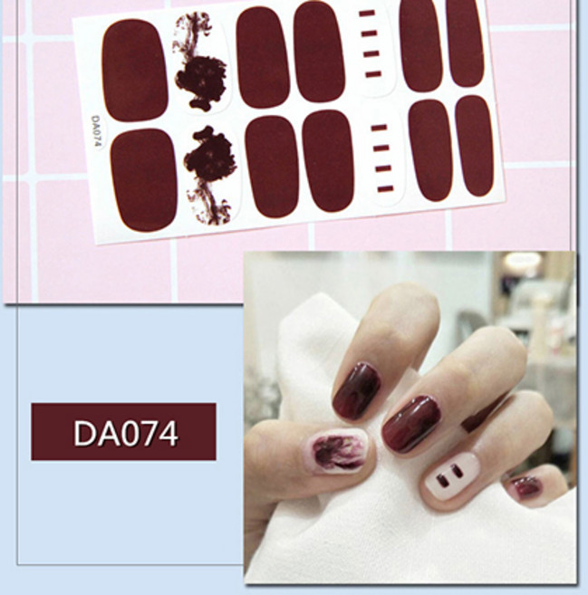 민스리빙 젤 네일스티커 붙이는 네일패치 페디 큐어 DA, 1개, DA074