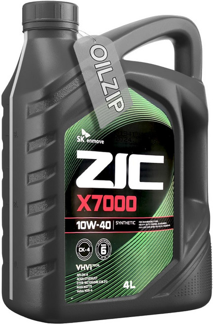 지크 X7000 10W40 4리터/최신 유로6 차량에 적합, 1개, 10W40 CJ-4