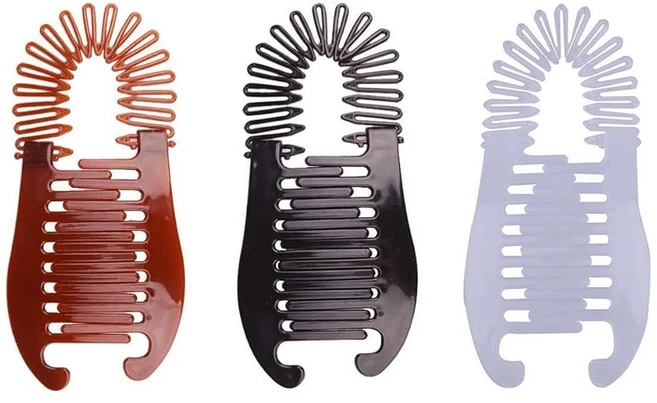 3피스 다채로운 길쭉한 인터로킹 플라스틱 바나나 클립 헤어 빗 - 여성용 양면 헤어 빗 포니테일 헤어 클린처 헤어 액세서리 포니테일 홀더 헤어 클립 클립 및 머리핀용 174 - 쿠팡