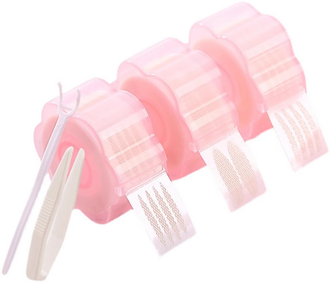 [1+1 360매+360매] 헬스와미 쌍테 레이스 쌍커풀 테이프 대용량 +Y자 집게 세트+30ml 스프레이 공병, A타입-기본형, C타입-곡선형, 1세트