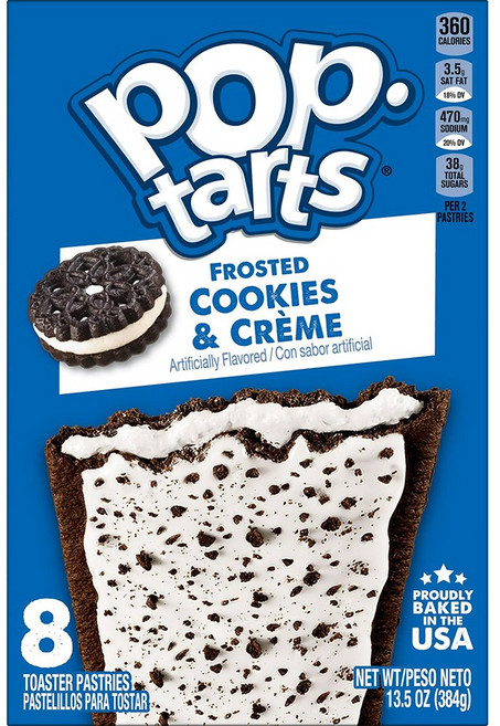 켈로그 팝타르트 프로스트 ﻿쿠키 앤 크림 맛 8개입 Pop-Tarts Frosted Cookies & Creme Pastries - 8ct, 384g, 1개