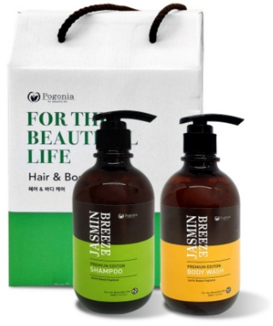 자스민 브리즈 2종 선물세트 샴푸 바디워시 마카다미아 아보카도 검은콩