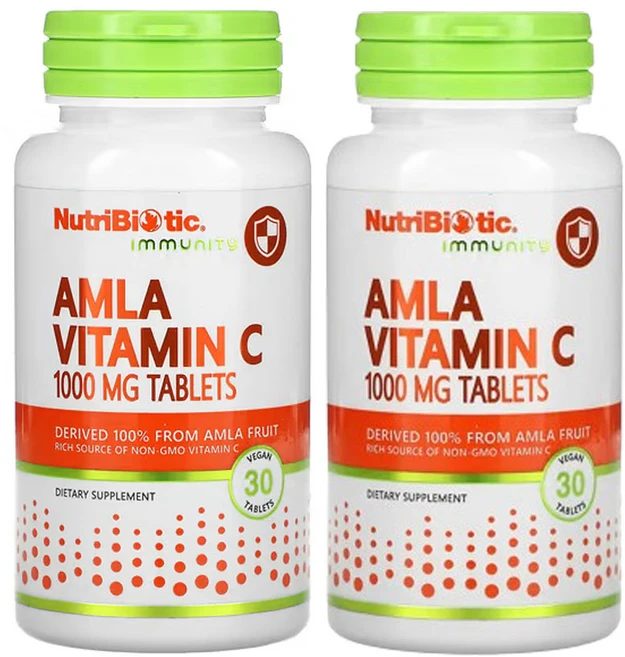 뉴트리바이오틱 면역력 Amla 비타민 C 1 000mg 비건 정제 30정 2팩 - 쿠팡