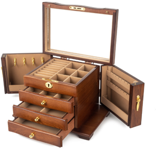 4단 5단 거울 주얼리 멀티 칸 쥬얼리 정리함 원목 보석함